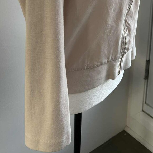 Massimo Dutti Alabaster Rose Modal Zip-Up Hoodie with Voile Front Panels – US XS - Picture 2 of 12